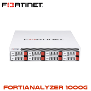 Front view of Fortinet FortiAnalyzer 1000G, a network security appliance with multiple ports.