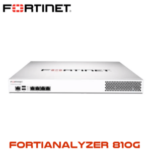 Front view of a Fortinet FortiAnalyzer 810G network security appliance with ports and ventilation visible