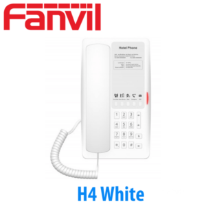 A white Fanvil H4 hotel phone with programmable service keys and handset.