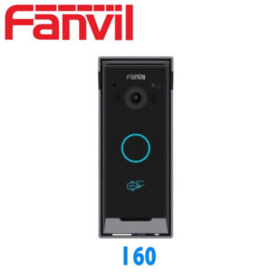 Fanvil I60 IP doorphone with camera and illuminated call button displayed on white background.