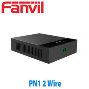 A black Fanvil PN1 2 Wire intercom paging gateway with logo and model name displayed.