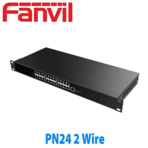 Fanvil brand network switch with multiple ports labeled "PN24 2 Wire".