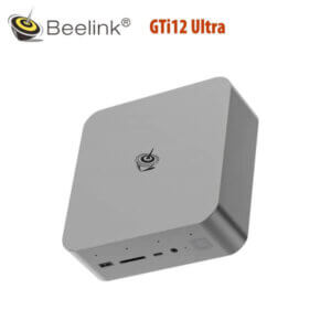 Compact silver mini PC featuring USB ports and card reader for versatile connectivity.