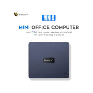 Compact mini office computer featuring Intel® 11th Gen Jasper Lake Processor N5095, optimized for productivity.