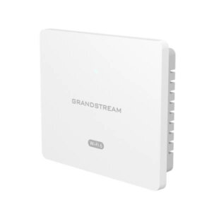 A sleek white Grandstream Wi-Fi 6 access point, designed for high-speed wireless connectivity.