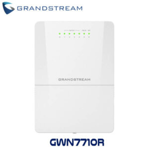 Front view of the Grandstream GWN7710R access point, showcasing its LED indicators and logo.