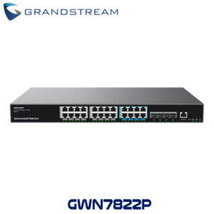 Image of the Grandstream GWN7822P network switch featuring multiple Ethernet ports and a sleek design.