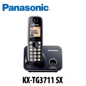 A modern cordless phone with a base station, featuring a digital display and keypad, designed for home use.