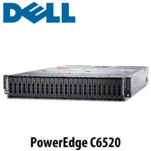 Front view of the Dell PowerEdge C6520 server showcasing its multiple drive bays and LED indicators.