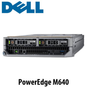 Front view of the Dell PowerEdge M640 server showcasing its ports and design features.