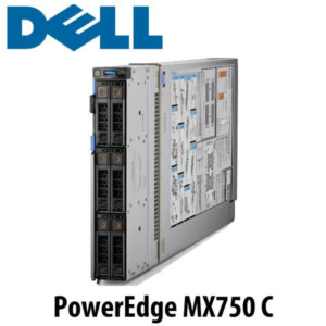 Dell PowerEdge MX750 C Server::A side view of the Dell PowerEdge MX750 C server showcasing its design and front panel features.