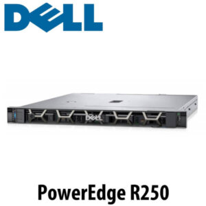 Image of a Dell PowerEdge R250 server with the Dell logo prominently displayed above.