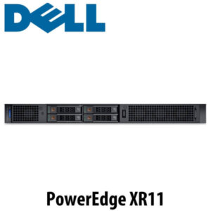 Front view of the Dell PowerEdge XR11 server with four drive bays and ventilation grills.