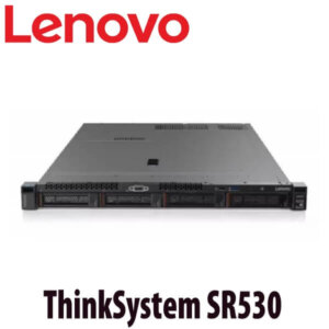 Front view of the Lenovo ThinkSystem SR530 server with prominent branding and design features.