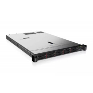 A sleek, modern rack-mount server featuring multiple drive bays and a minimalist silver exterior.